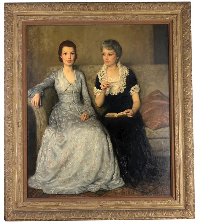 Conversation Piece by Francis Luis Mora, Oil on canvas, sold Sep 2023