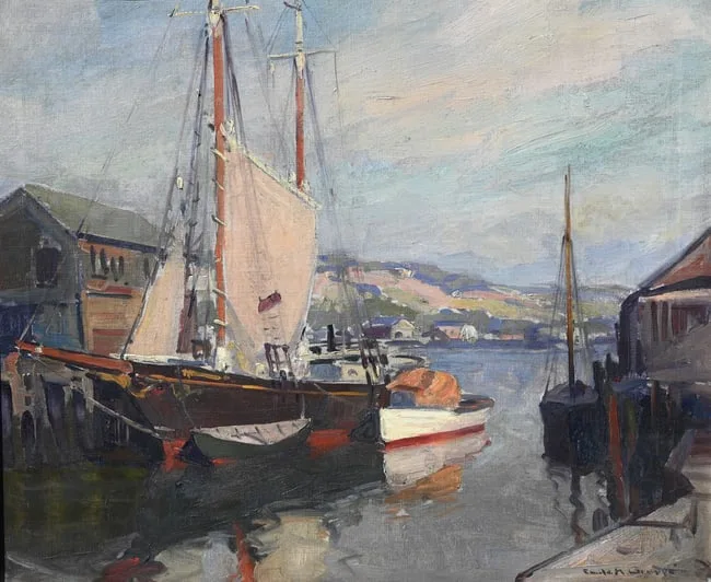 Gloucester Harbor by Emile Albert Gruppe, Oil on Canvas, sold Sep 2023