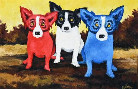 George Rodrigue, Split Personality, 1991, Oil on Canvas