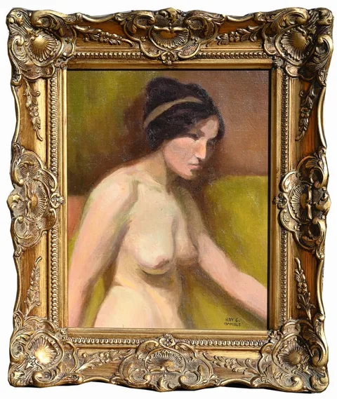 Roy Charles Gamble, Nude Portrait, Oil on Canvas