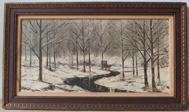 Winter in Central Park by Robert Lebron, Oil on Canvas, offered Sep 2023