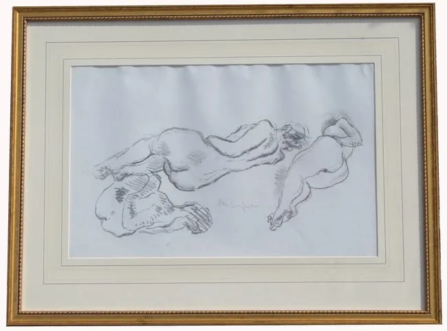 Untitled by Moses Soyer, graphite, sold Sep 2023