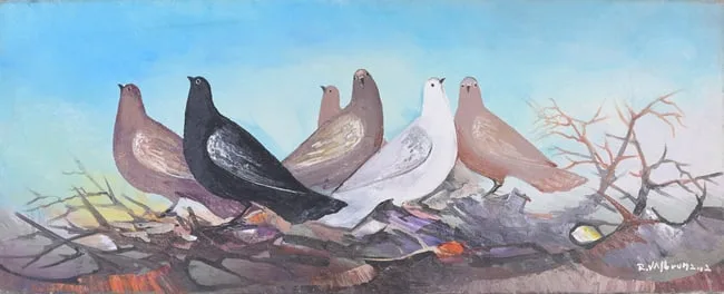 Untitled by Reginald Valbrun, Oil on Canvas, sold Sep 2023