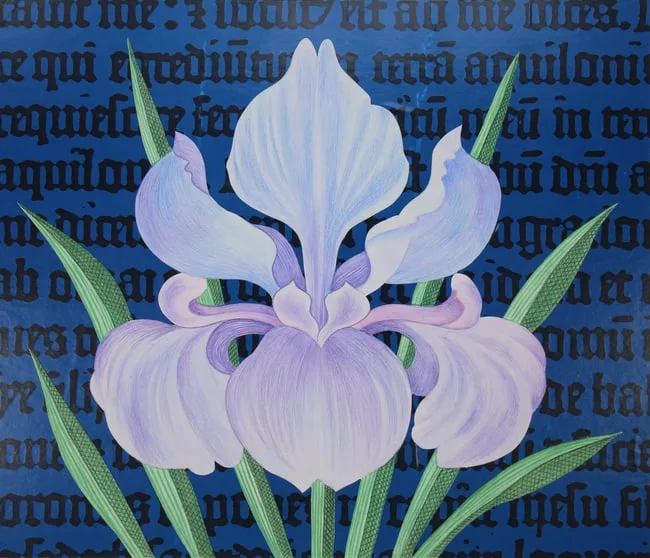 Iris - Manuscript Illumination by Erik Nitsche, Mixed Media on Illustration Board, sold Sep 2023