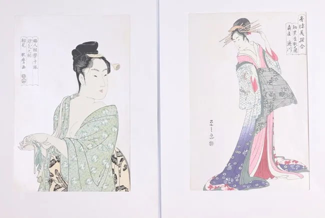 Chobunsai Eishi, Untitled, Woodblock Prints