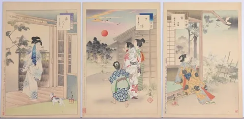 Untitled by Toshikata Mizuno, Woodblock, sold Nov 2023