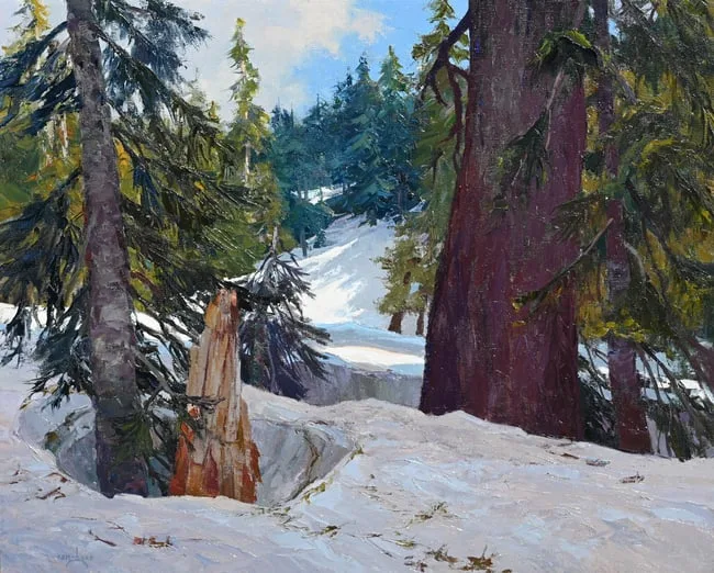 Ken Gore, Snow at Cayuse Pass, Oil on Canvas