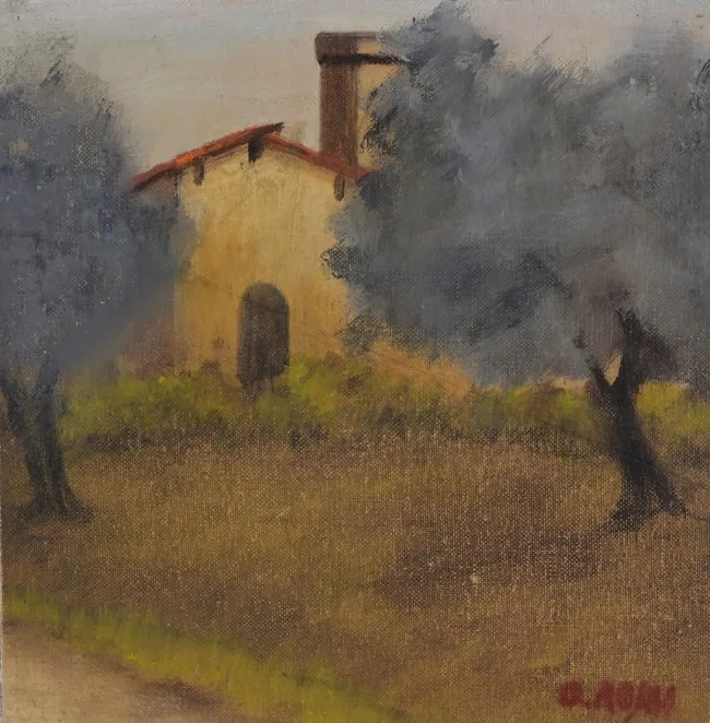 Untitled by Ottone Rosai, Oil on Canvas Board, sold Nov 2023