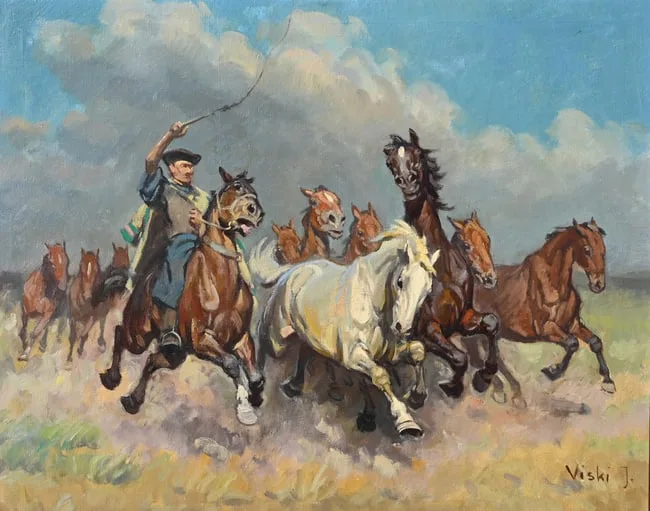 Untitled by János Viski, Oil on Canvas, sold Nov 2023