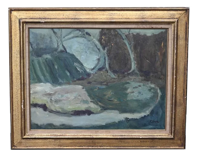 Winifred Johnson Clive, Paysage Vert, Oil on canvas