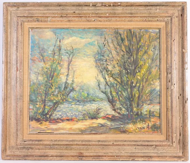 Springtime by Jacques Van Aalten, Oil on board, sold Nov 2023