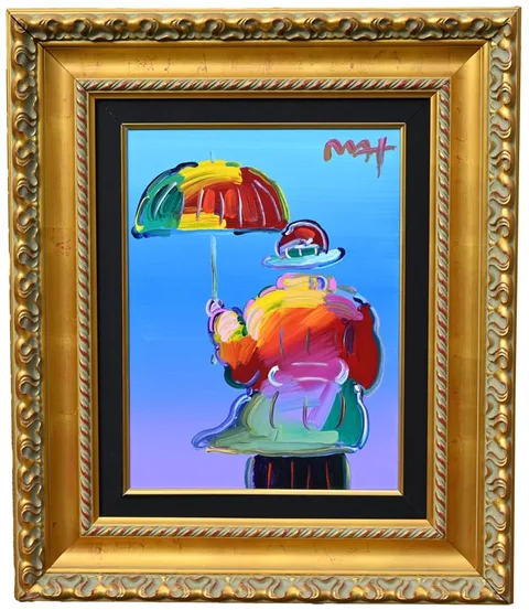 Peter Max, Umbrella Man I, Acrylic on Canvas