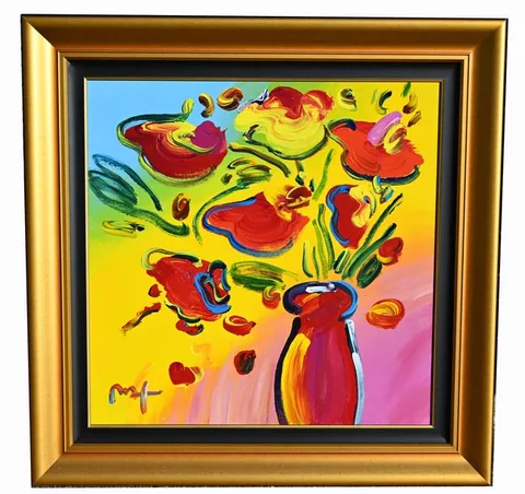 Peter Max, Vase of Flowers Series, 2008, Acrylic on Canvas