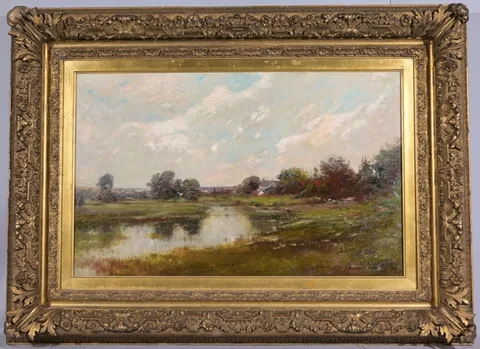 Untitled by Edward Gay, Oil on Board, sold Feb 2024