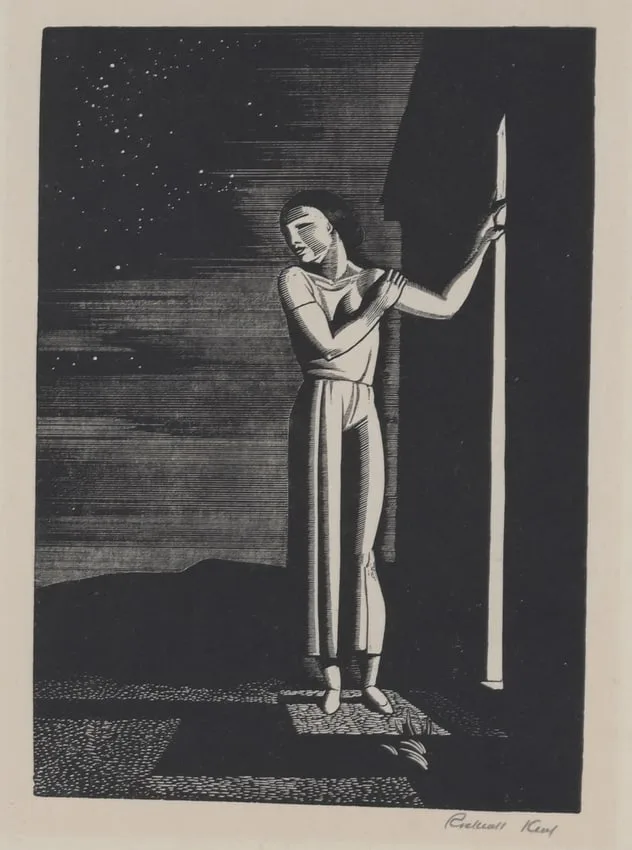 Starry Night by Rockwell Kent, 1933, Woodcut on Japan Paper, sold Feb 2024