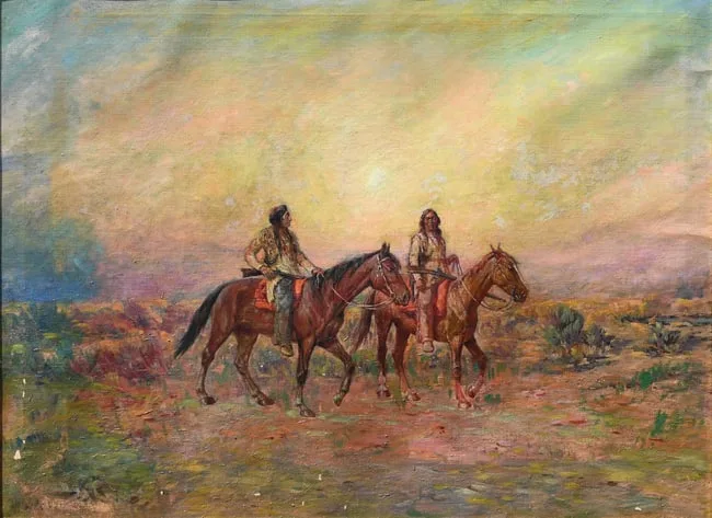 Red Cloud, Sioux Chief by Henry Raschen, Oil on Canvas, sold Feb 2024