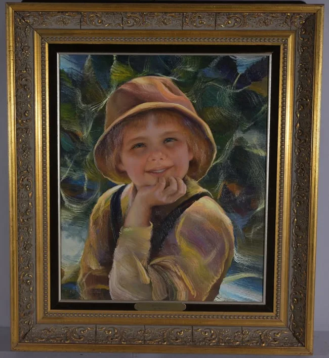 Sonriendo by Francisco Masseria, Oil on Canvas, sold Feb 2024
