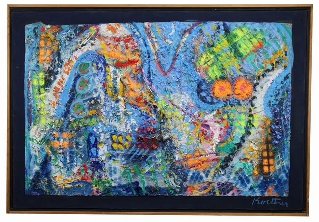 Magic-Mountain, Full Moon by Thomas Koether, Oil on Paper, offered Feb 2024