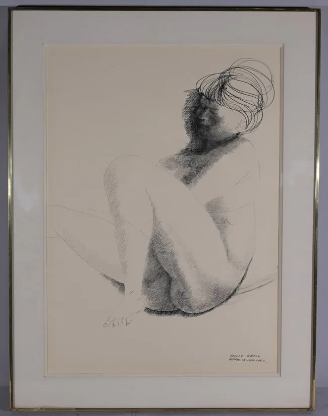 Sleeping Nude by Emilio Greco, 1962, Ink on Paper, offered Feb 2024