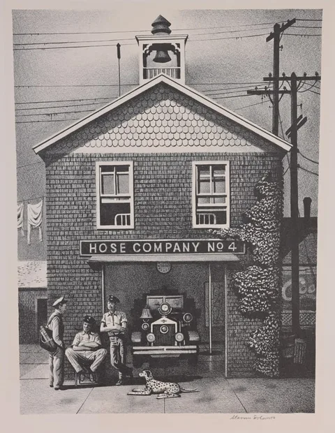 Stevan Dohanos, Hose Company No. 4, Lithograph