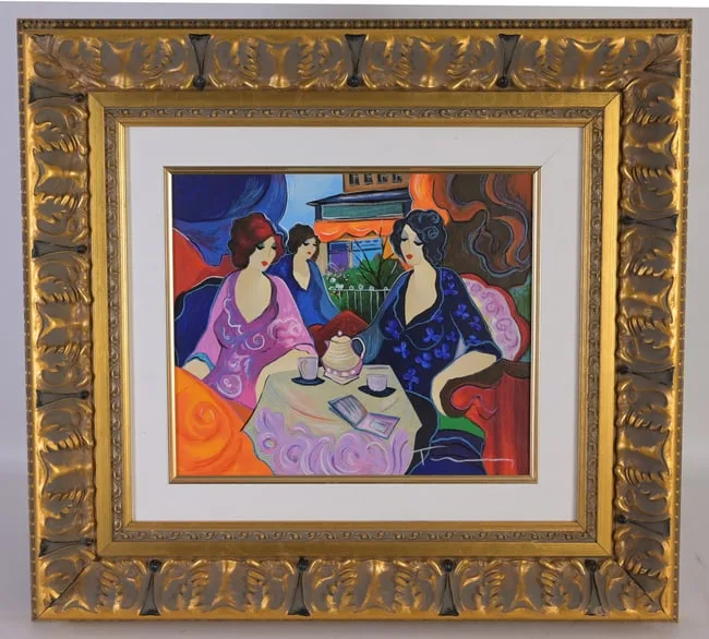 Storefront Patio by Itzchak Tarkay, 2005, Serigraph on Canvas, sold Feb 2024