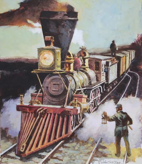 John Swatsley, The Toronto Locomotive, Oil on Illustration Board