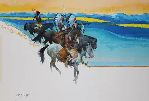 Tom McNeely, American Indian Headdresses/Flathead, Watercolor