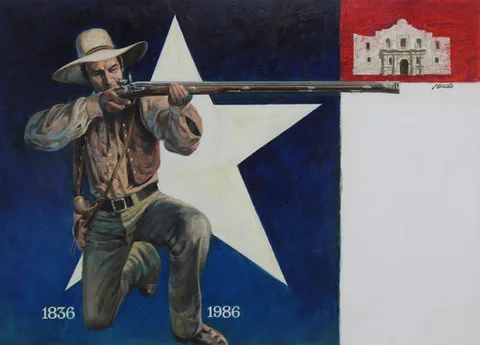 Republic of Texas by Shannon Stirnweis, Oil on Illustration Board, sold Feb 2024