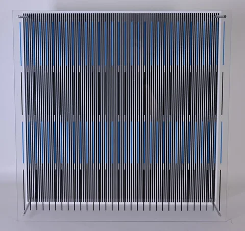 Jesús Rafael Soto, Tes azules y negras, 1979, Silkscreen