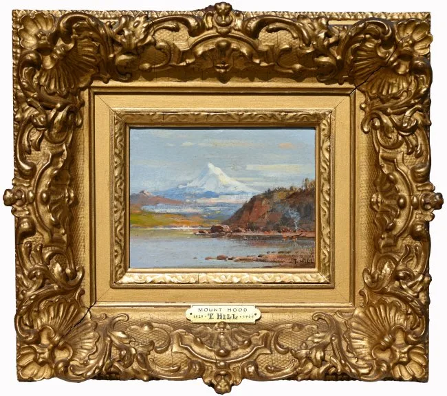 Mount Hood by Thomas Hill, Oil on Panel, sold Apr 2024