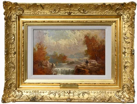 Jasper Francis Cropsey, Autumn Afternoon, Oil on Board