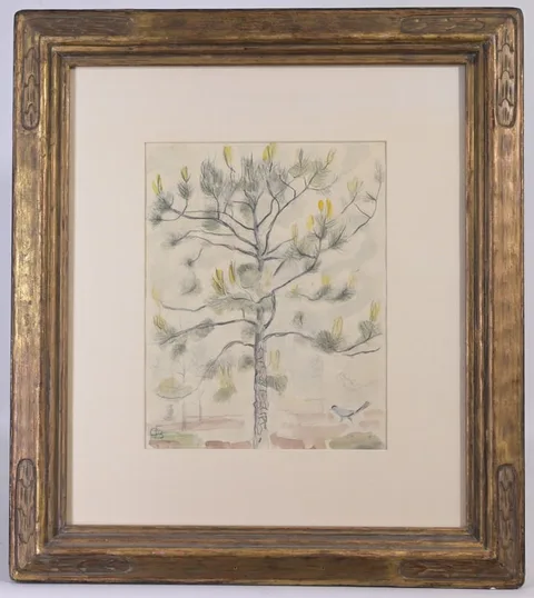 Oscar Florianus Bluemner, White Pine, Watercolor and Pencil on Paper
