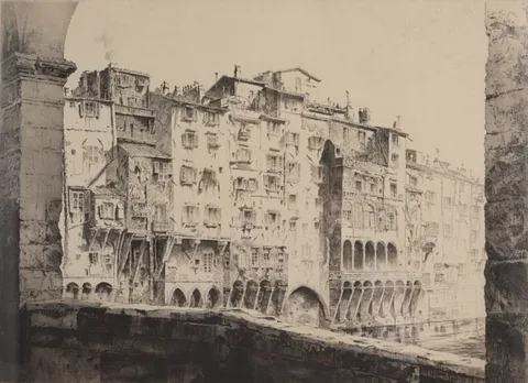 John Taylor Arms, From the Ponte Vecchio, 1925, etching