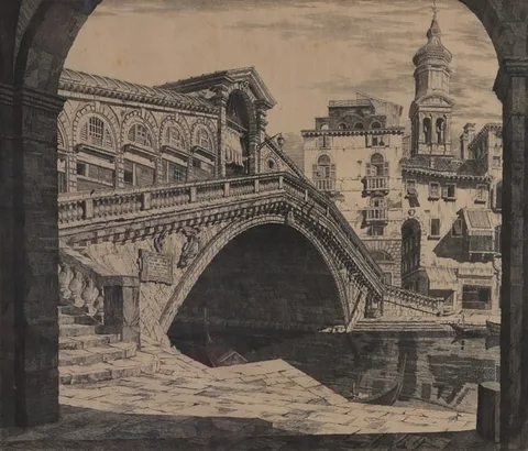 John Taylor Arms, Shadows of Venice, etching
