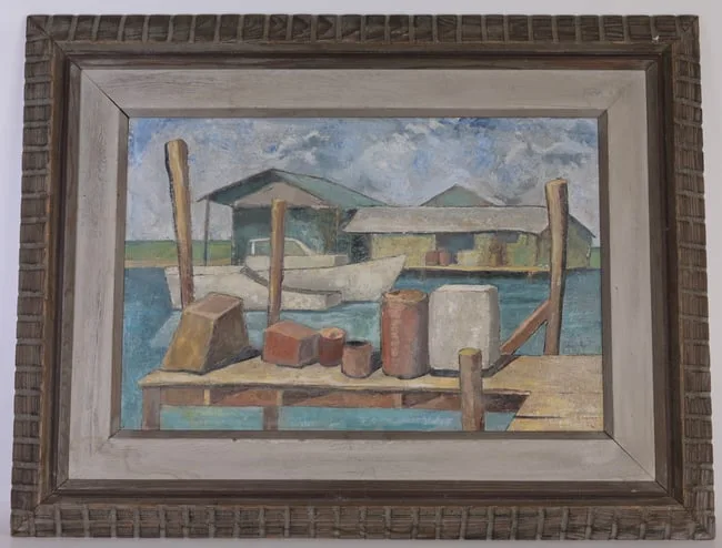 Elsie Dorey Upham, Comb's Fish House - 1950s, Oil on Board