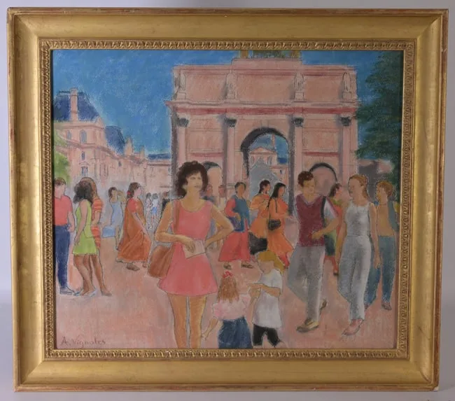 André Vignoles, Arc de Triomphe, Pastel on Paper