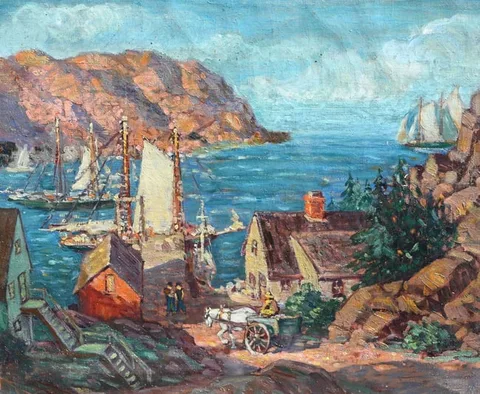 Leo B. Blake, Monhegan, Oil on Canvas