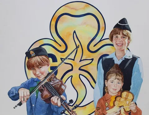Brian Sanders, Girl Guides Association, Watercolor on Paper