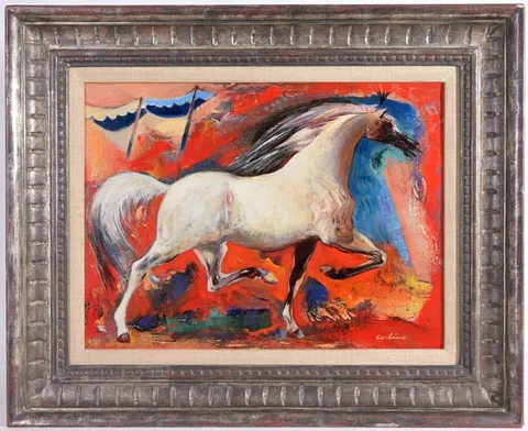 Jon Corbino, Tent on Fire, Oil on canvas