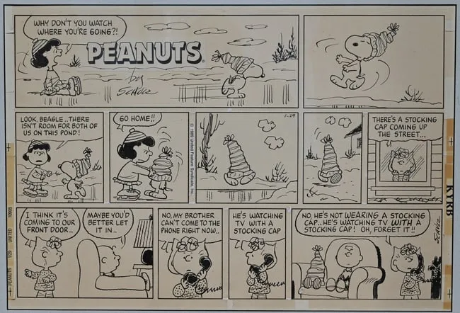 Untitled by Charles M. Schulz, Ink on paper, sold Jun 2024