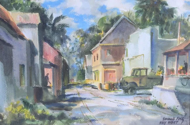 Key West by Emmett John Fritz, Watercolor & Gouache on Paper, sold Jun 2024