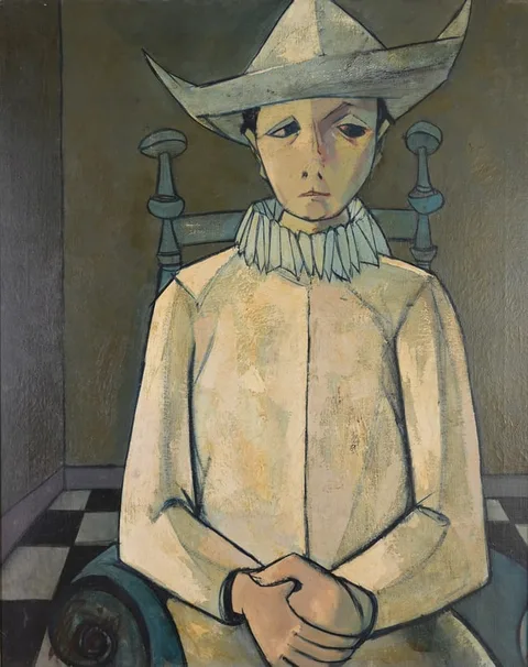 Charles Levier, L'Babit Blanc, Oil on Canvas