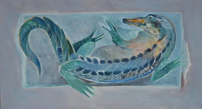 Alligator by Craig Rubadoux, oil on canvas, offered Jun 2024