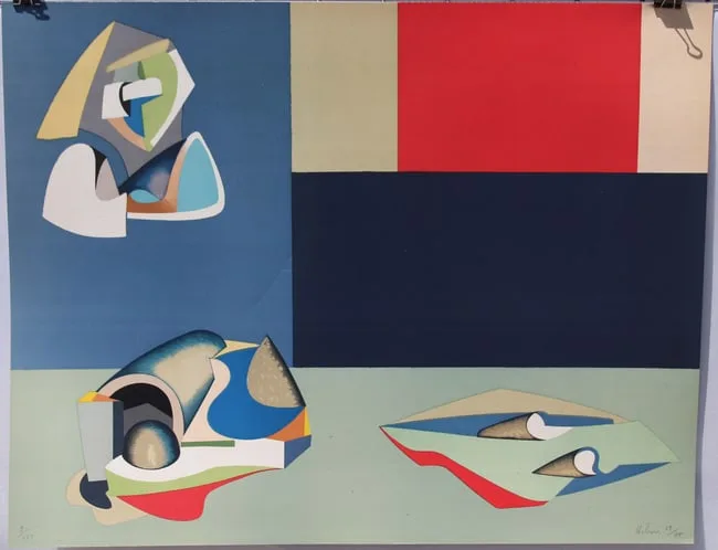 Composition by Jean Hélion, Color Lithograph, sold Jun 2024