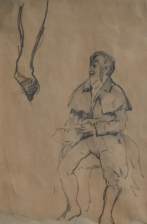 Man in Riding Costume by William Merritt Chase, Pencil on Paper, sold Jun 2024