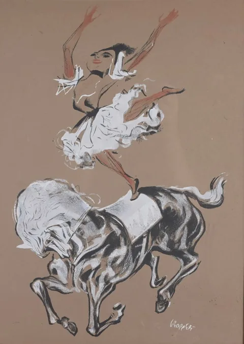 William Gropper, The Circus Performer, Gouache on archival paper