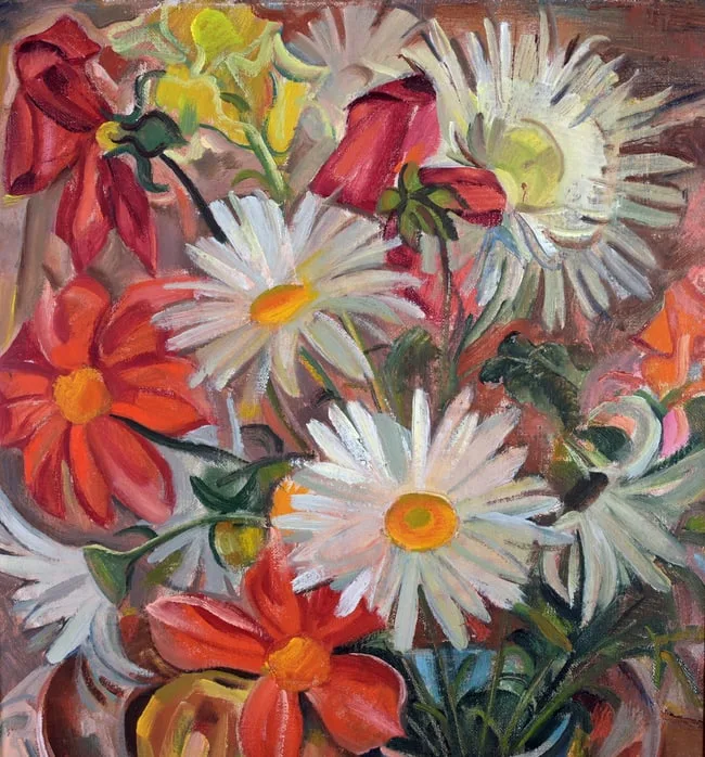 Daisies by Hans Walter Scheller, 1937, Oil on Canvas, offered Jun 2024