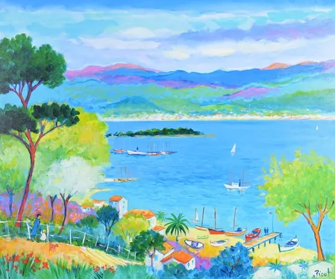 Jean Claude Picot, L'Escalier a L'ile Ste Marguerite, Acrylic on Canvas