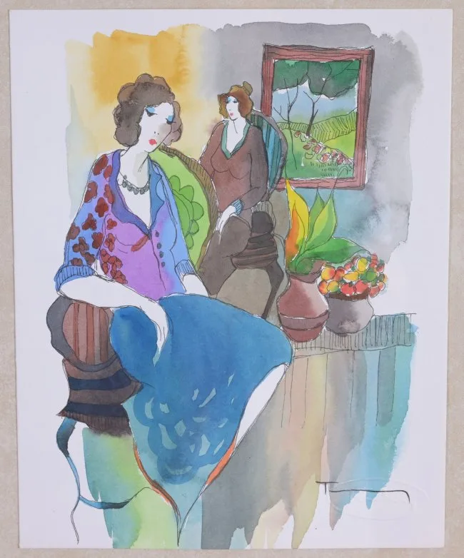Untitled by Itzchak Tarkay, Mixed Media on Paper, sold Jun 2024