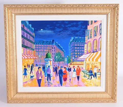Jean Claude Picot, Soir de Paris, serigraph on canvas